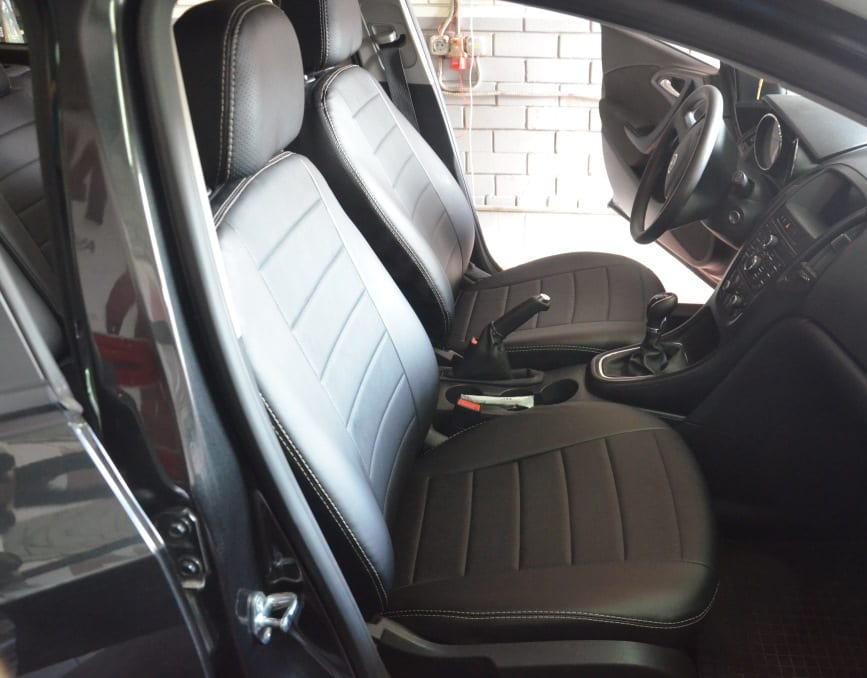Авточохли для Opel Astra J 2009-> універсал, Екошкіра, S-line 1 Авточехлы для Opel Astra J 2009-> универсал, Экокожа, S-line