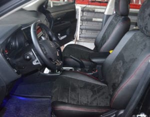 Авточехлы для Mitsubishi Outlander 2013->, Экокожа, S-line
