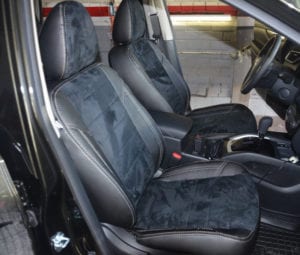 Авточехлы для Nissan Rogue 2014->, Экокожа, X-line