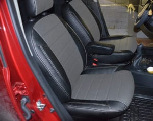 Авточехлы для Renault Logan 2012->, Экокожа, X-line