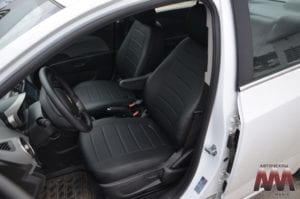 Авточехлы для Volkswagen Polo 2010-> седан, Экокожа, X-line