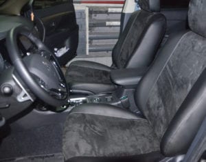 Авточехлы для Mitsubishi Outlander 2013->, Экокожа, L-line