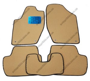 Севиленовые, ячейчастые автоковрики Peugeot 308 2007-2013, 5 шт.  бежевые (EVA)
