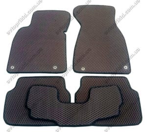 Севиленовые, ячейчастые автоковрики Audi A-6 2004-2011, 5 шт.  коричневый (EVA)